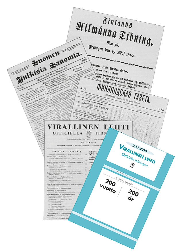 Officiella tidningen 200 år 2.11.2019